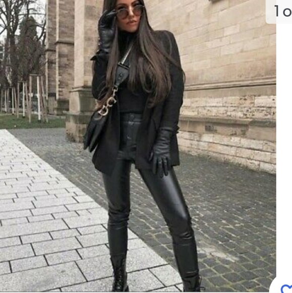 Zara Faux Leather Leggings - Picture 3 of 16